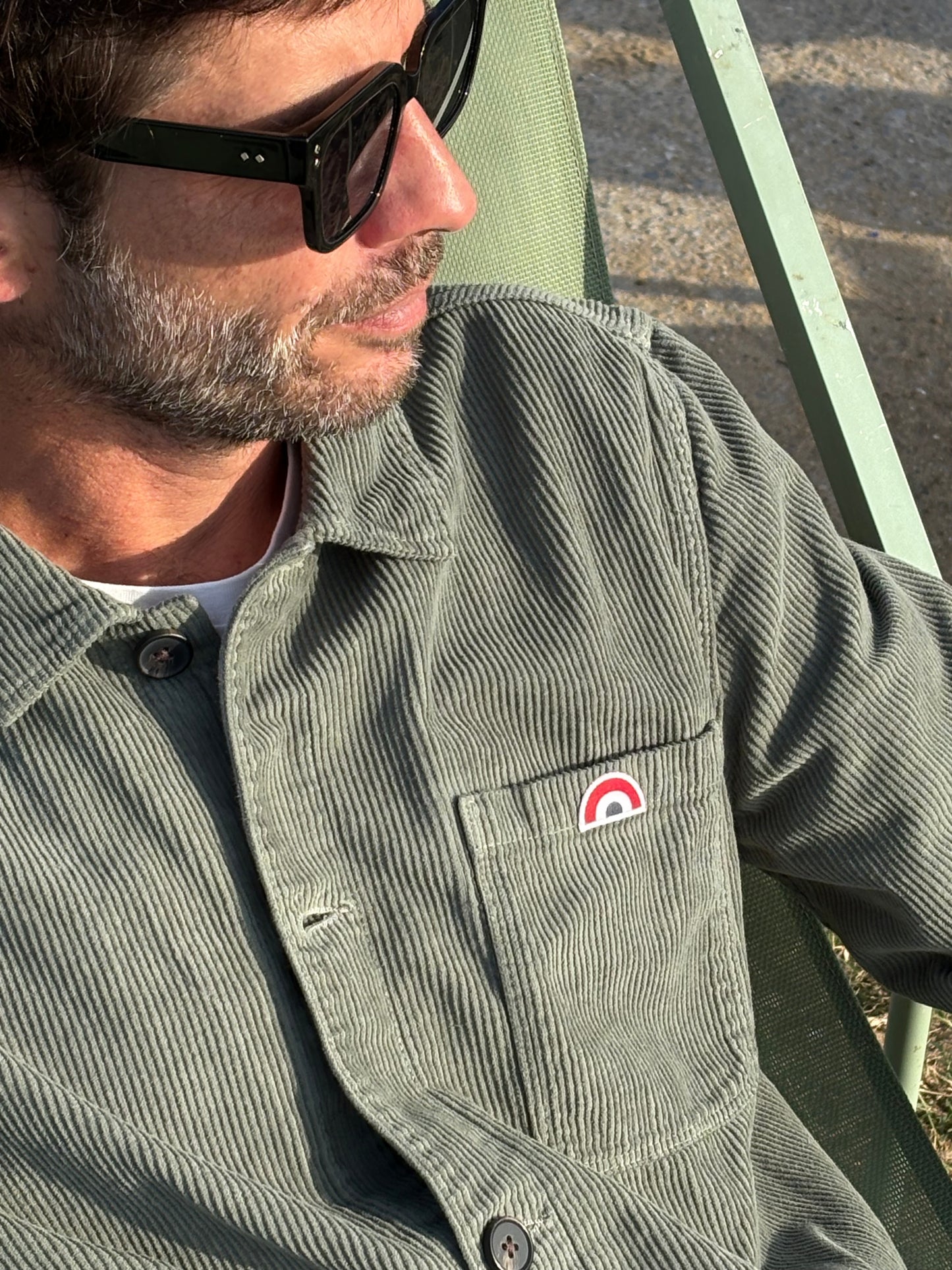 Veste Velours Adulte Arc-en-Ciel Kaki