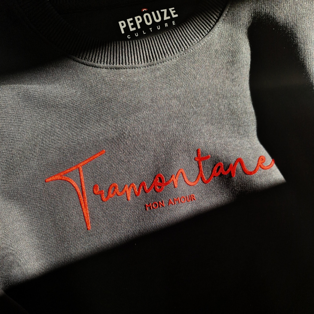Sweat Adulte Tramontane Noir Rouge