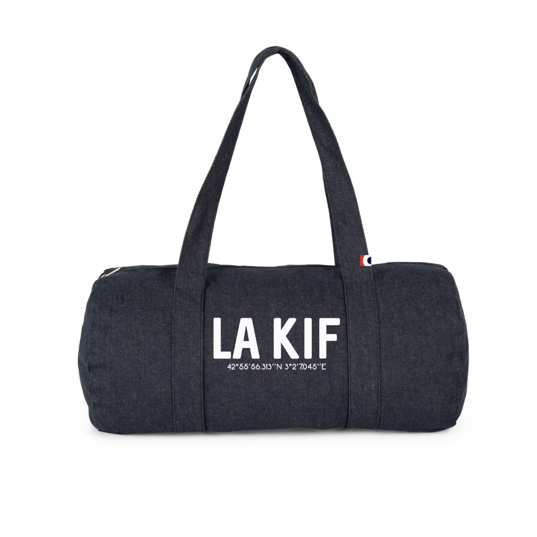 Sac Polochon La KIF Denim Blanc