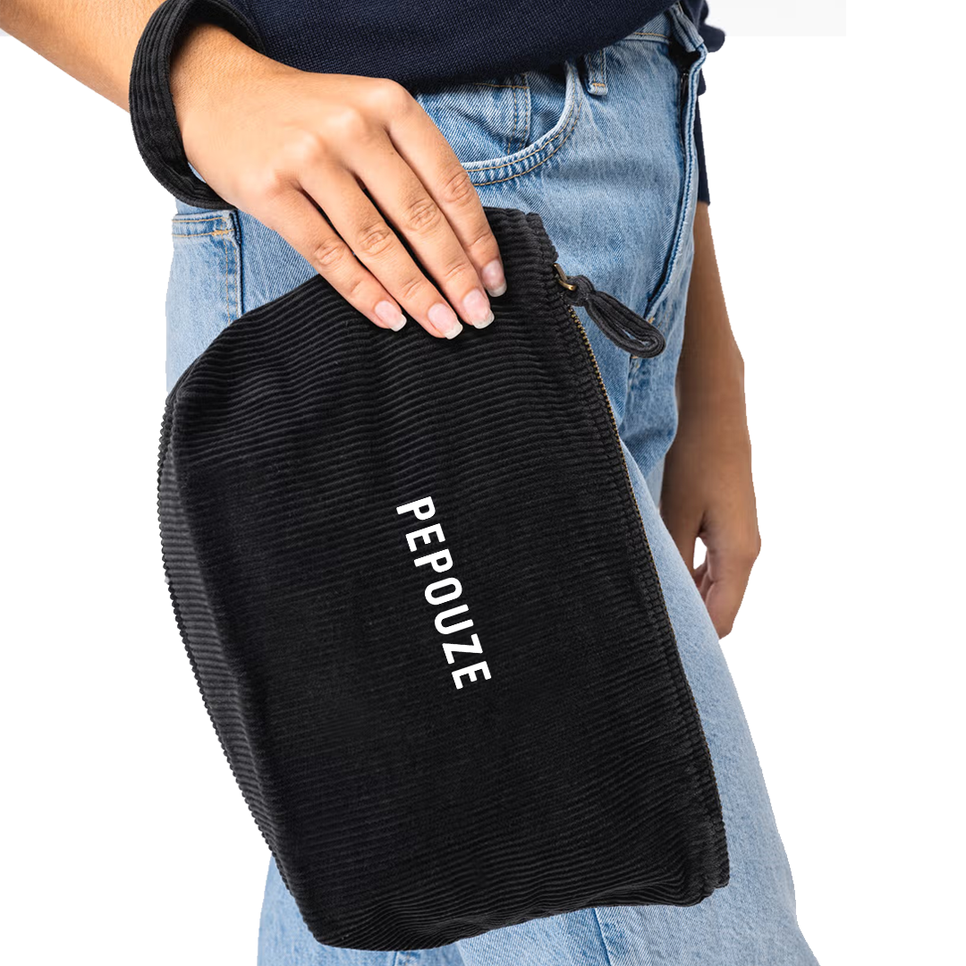 Pochette Velours Pepouze Noir