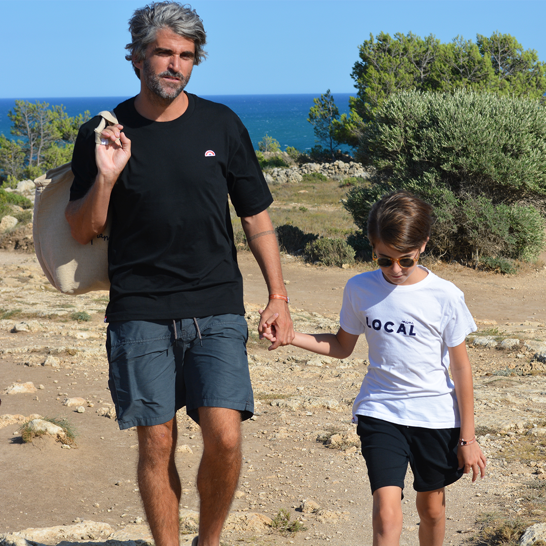 Tee-Shirt Homme Oversize Arc-en-Ciel Noir