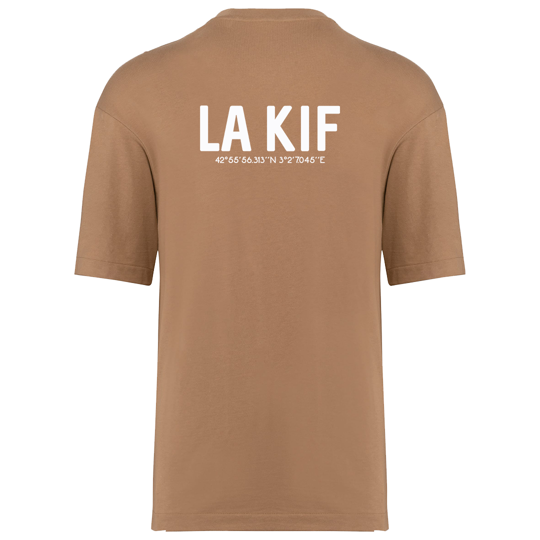 Tee-Shirt Adulte Oversize La KIF Mocha Blanc