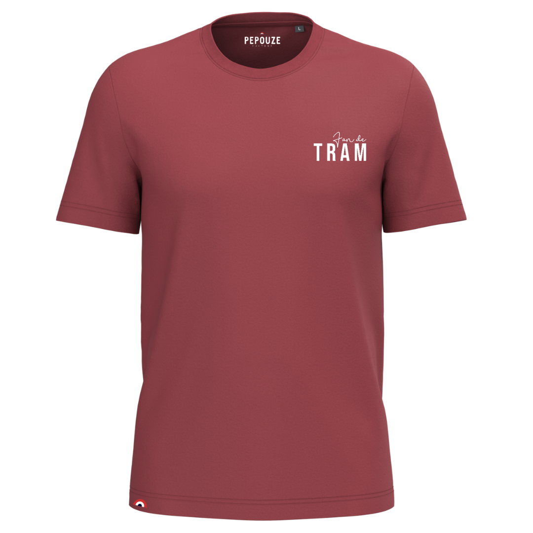 Tee-Shirt Adulte Fan de Tram Terracotta Blanc
