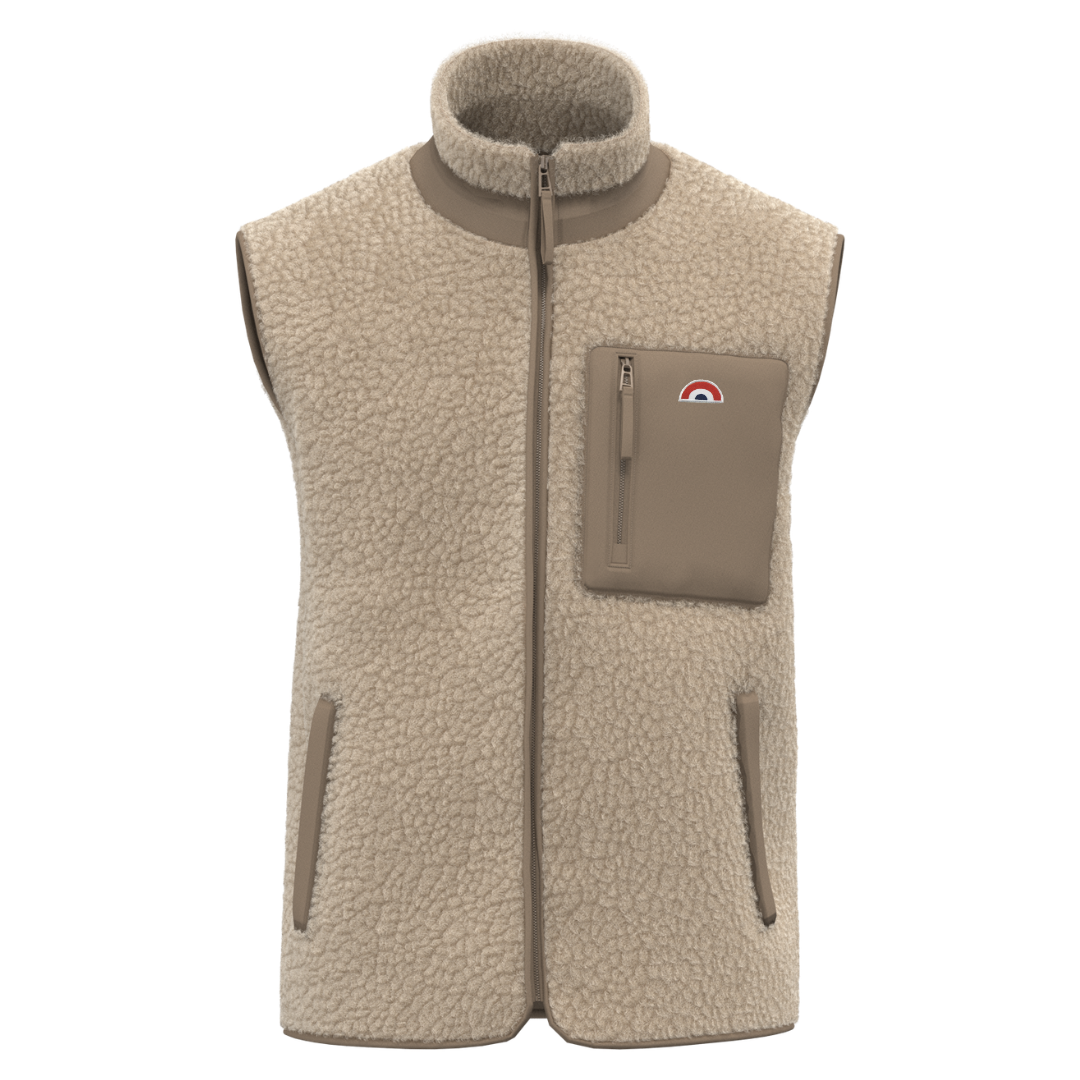 Veste Adulte Sans Manches Sherpa Arc-en-Ciel Ivoire
