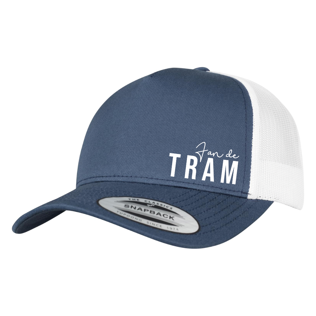 Casquette Trucker Adulte Fan de Tram Bleu Marine Blanc