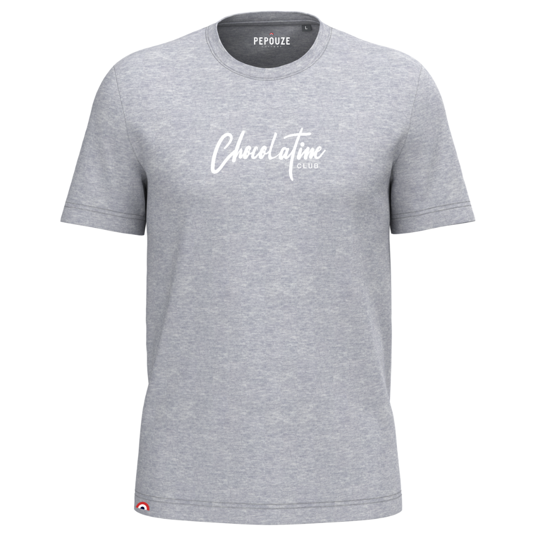 Tee-Shirt Adulte Chocolatine Club Gris Blanc