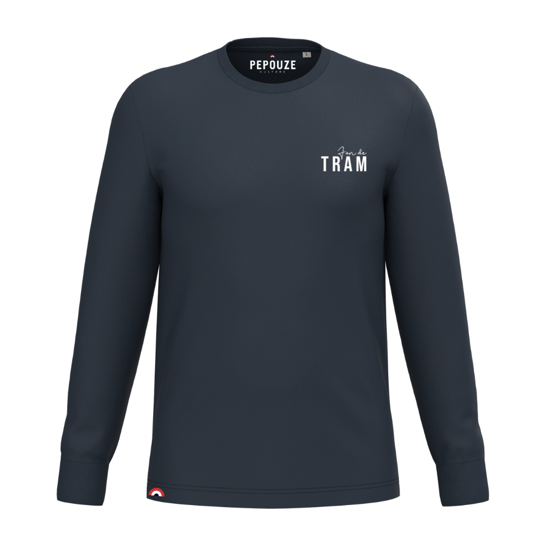 Tee-Shirt Manches Longues Adulte Fan de Tram Bleu