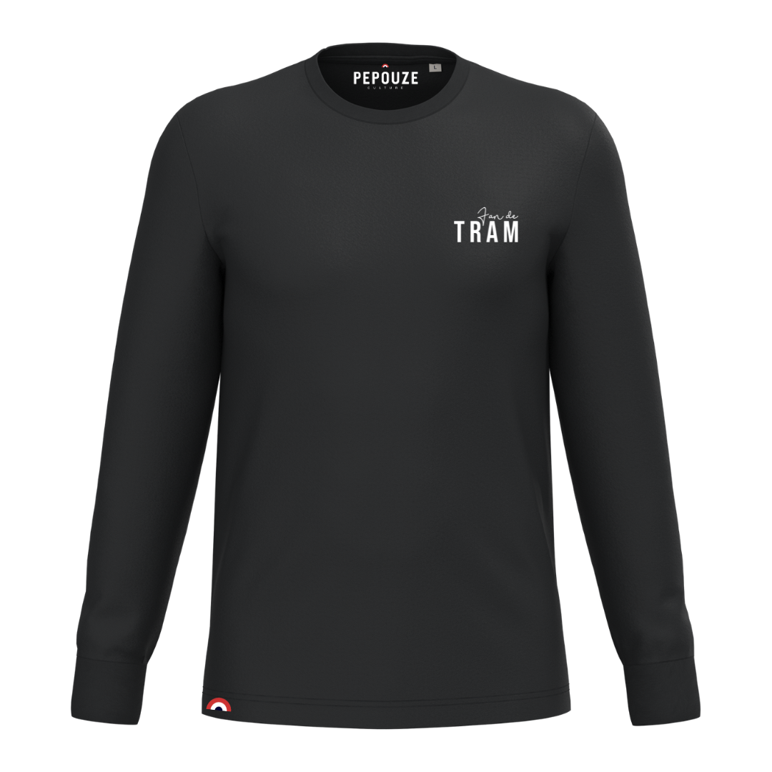 Tee-Shirt Manches Longues Adulte Fan de Tram Noir
