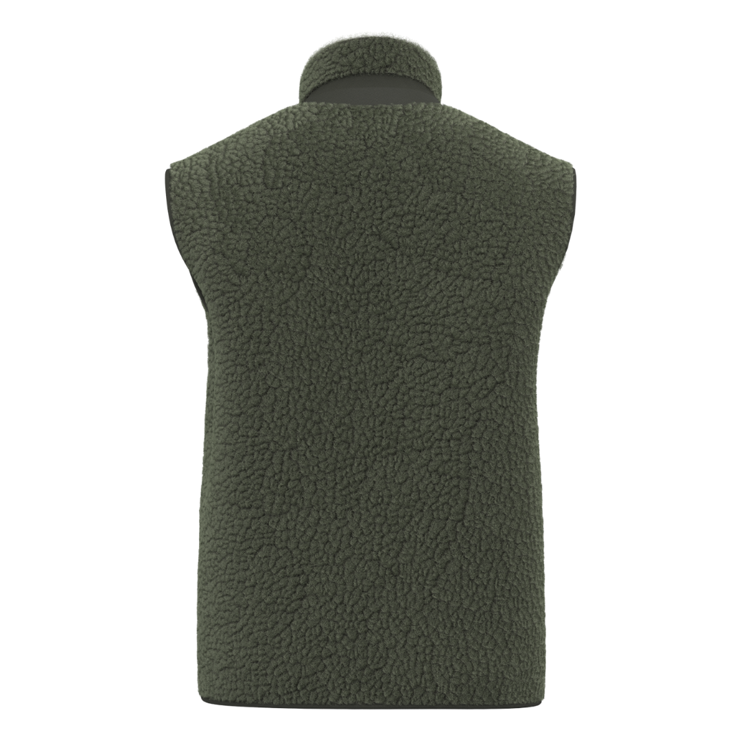 Veste Adulte Sans Manches Sherpa Arc-en-Ciel Kaki