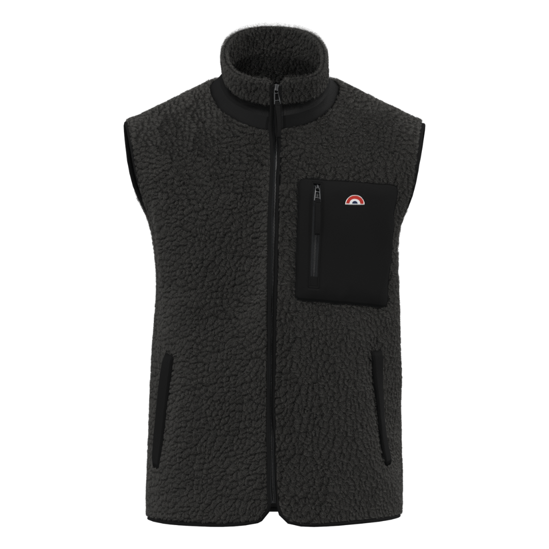 Veste Adulte Sans Manches Sherpa Arc-en-Ciel Noir