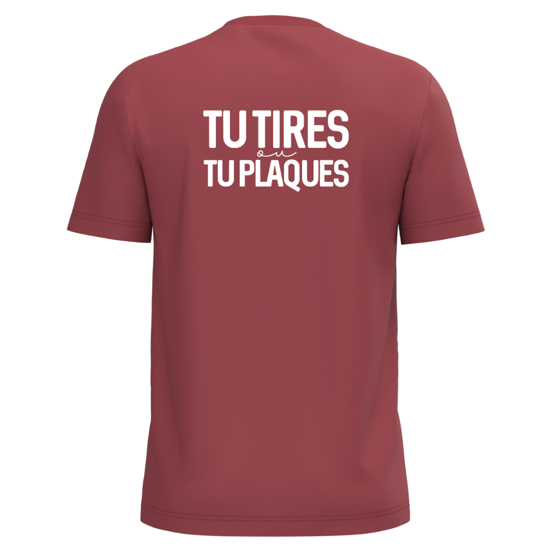 Tee-Shirt Adulte Tu tires ou tu plaques Terracotta Blanc