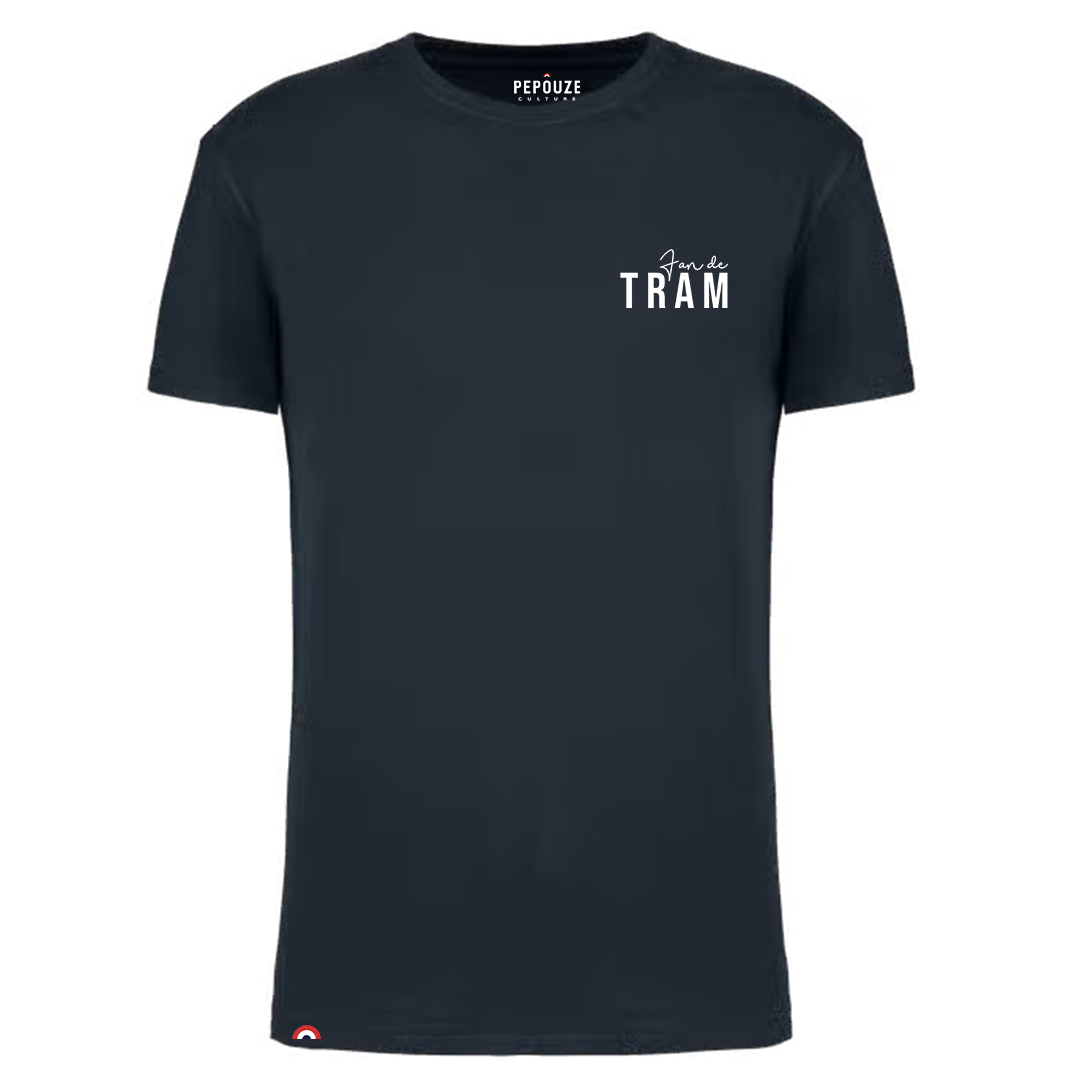 Tee-Shirt Adulte Fan de Tram Bleu Blanc