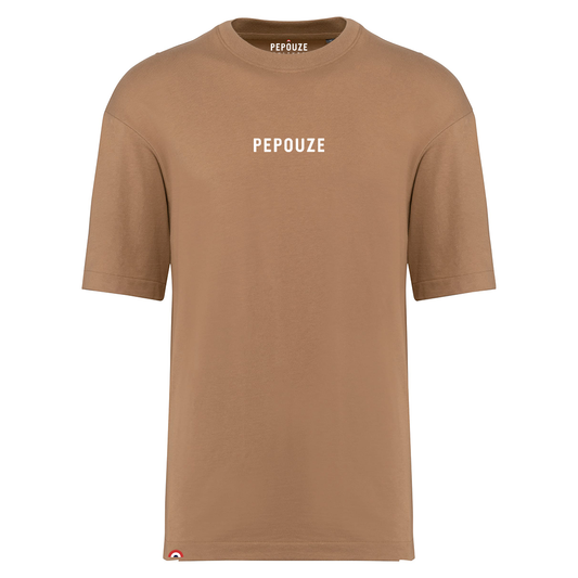Tee-Shirt Adulte Oversize Pepouze Mocha Blanc