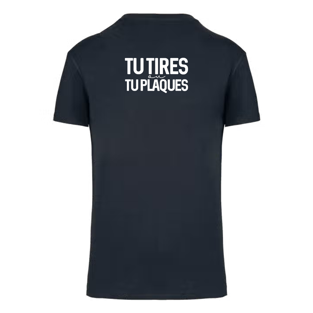 Tee-Shirt Adulte Tu tires ou tu plaques Bleu Blanc