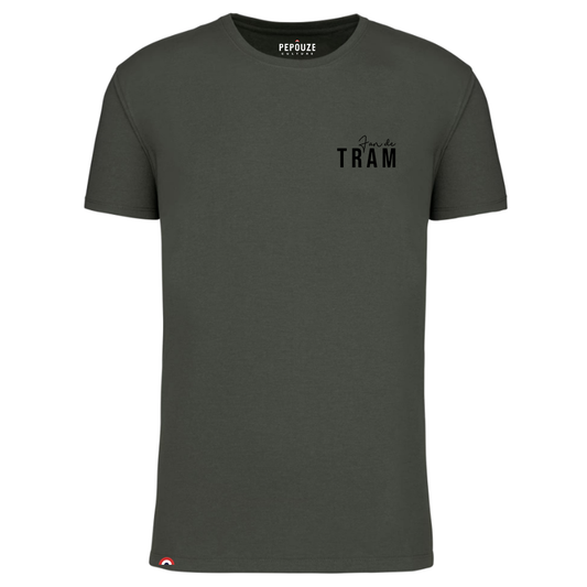 Tee-Shirt Adulte Fan de Tram Kaki Noir