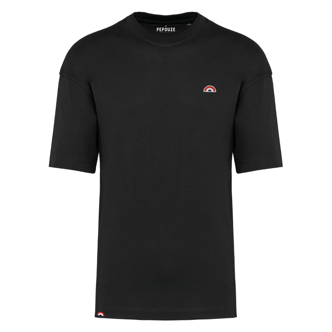 Tee-Shirt Adulte Oversize Arc-en-Ciel Noir