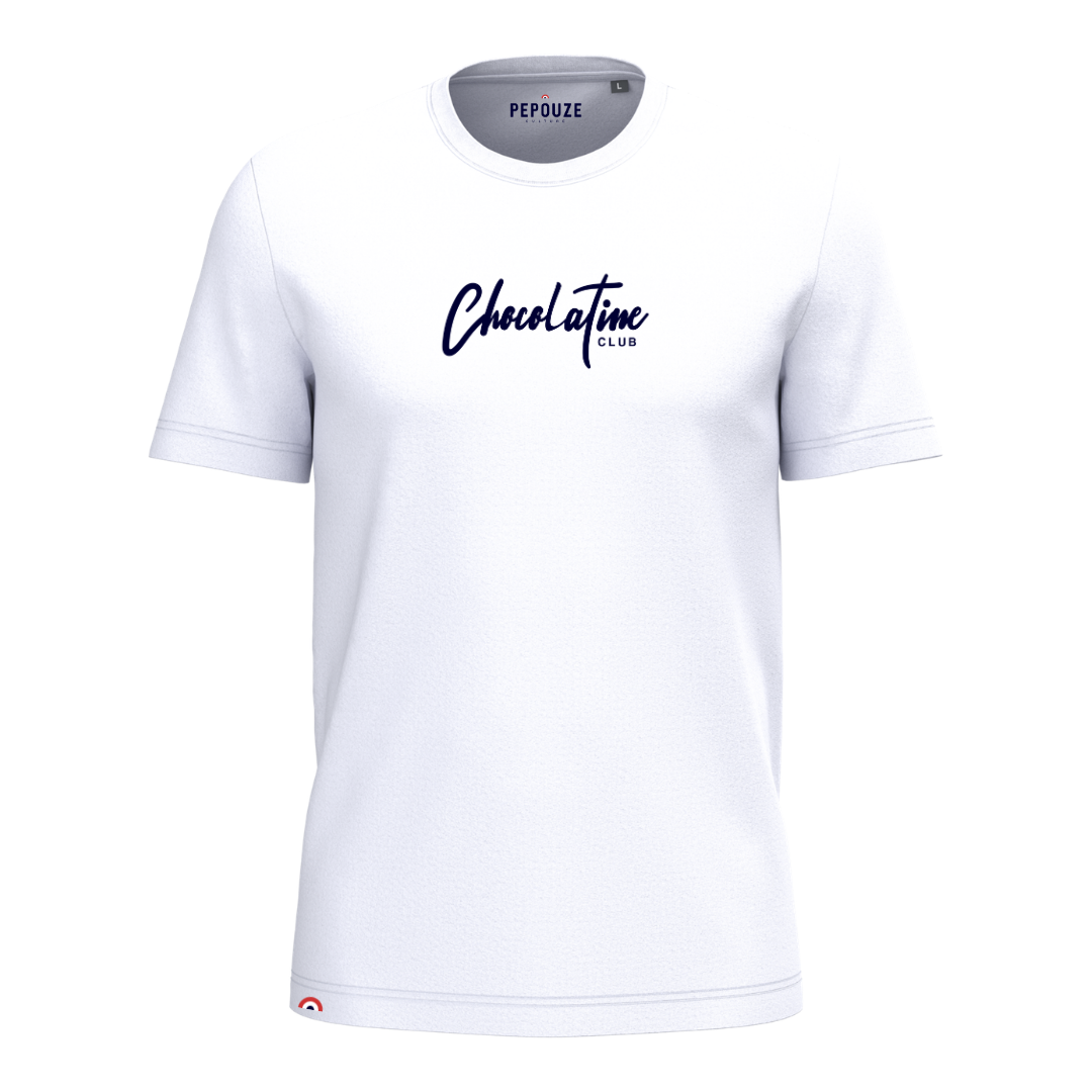 Tee-Shirt Adulte Chocolatine Club Blanc Bleu
