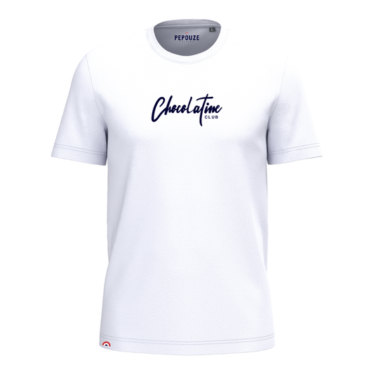 Tee-Shirt Adulte Chocolatine Club Blanc Bleu
