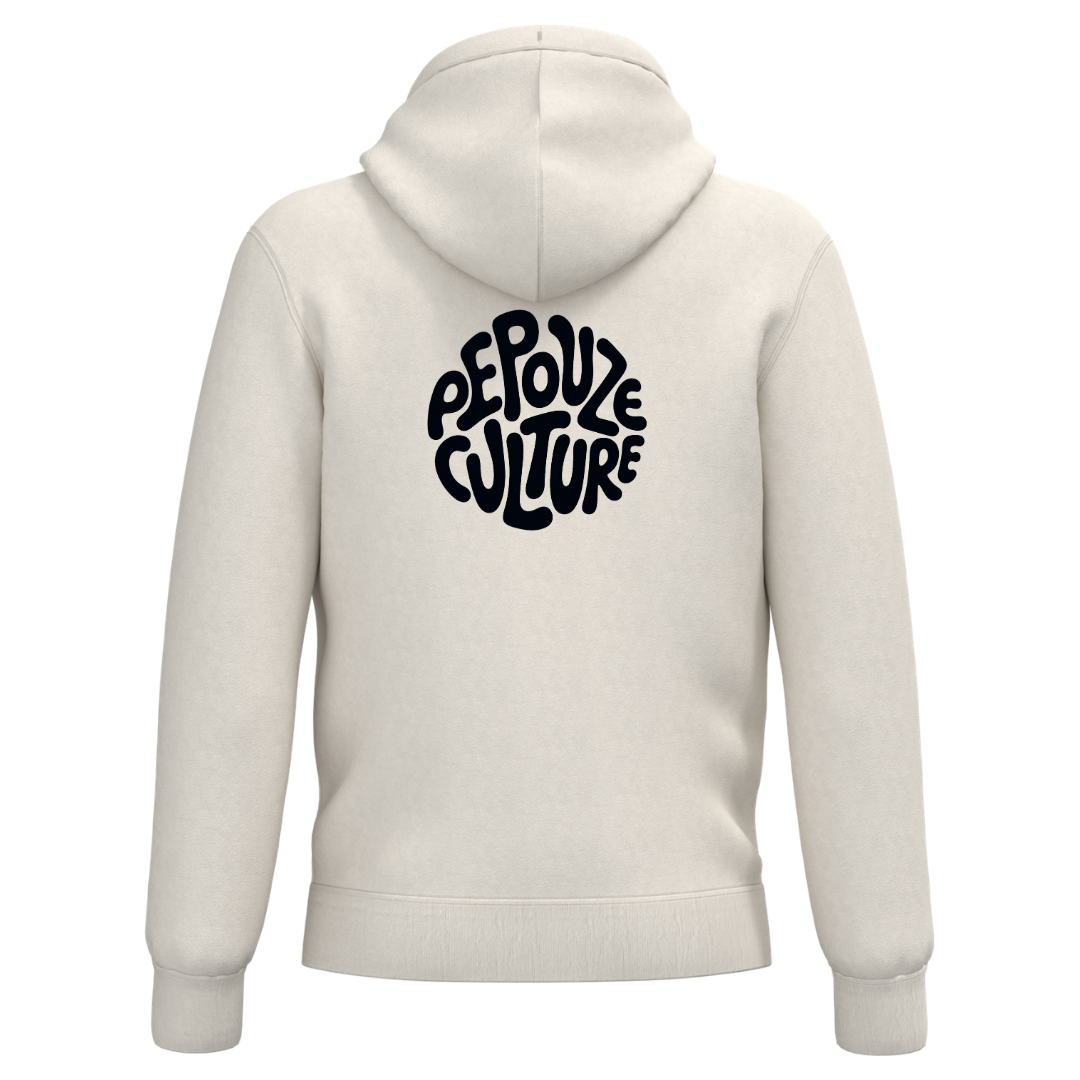 Sweat Adulte Capuche Zippé Sherpa Pepouze Culture Ivoire