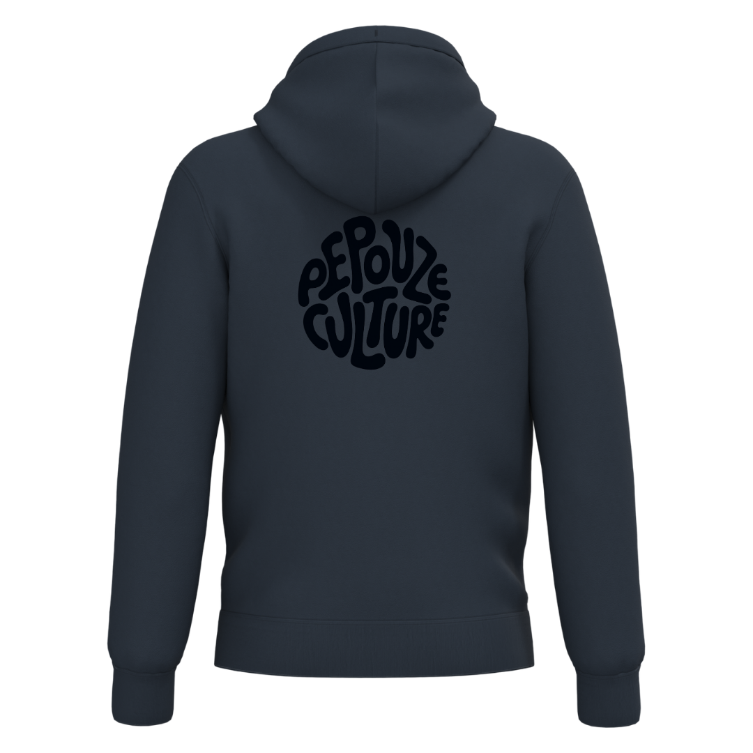 Sweat Adulte Capuche Zippé Sherpa Pepouze Culture Bleu