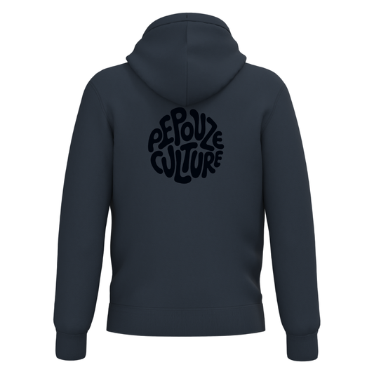 Sweat Adulte Capuche Zippé Sherpa Pepouze Culture Bleu