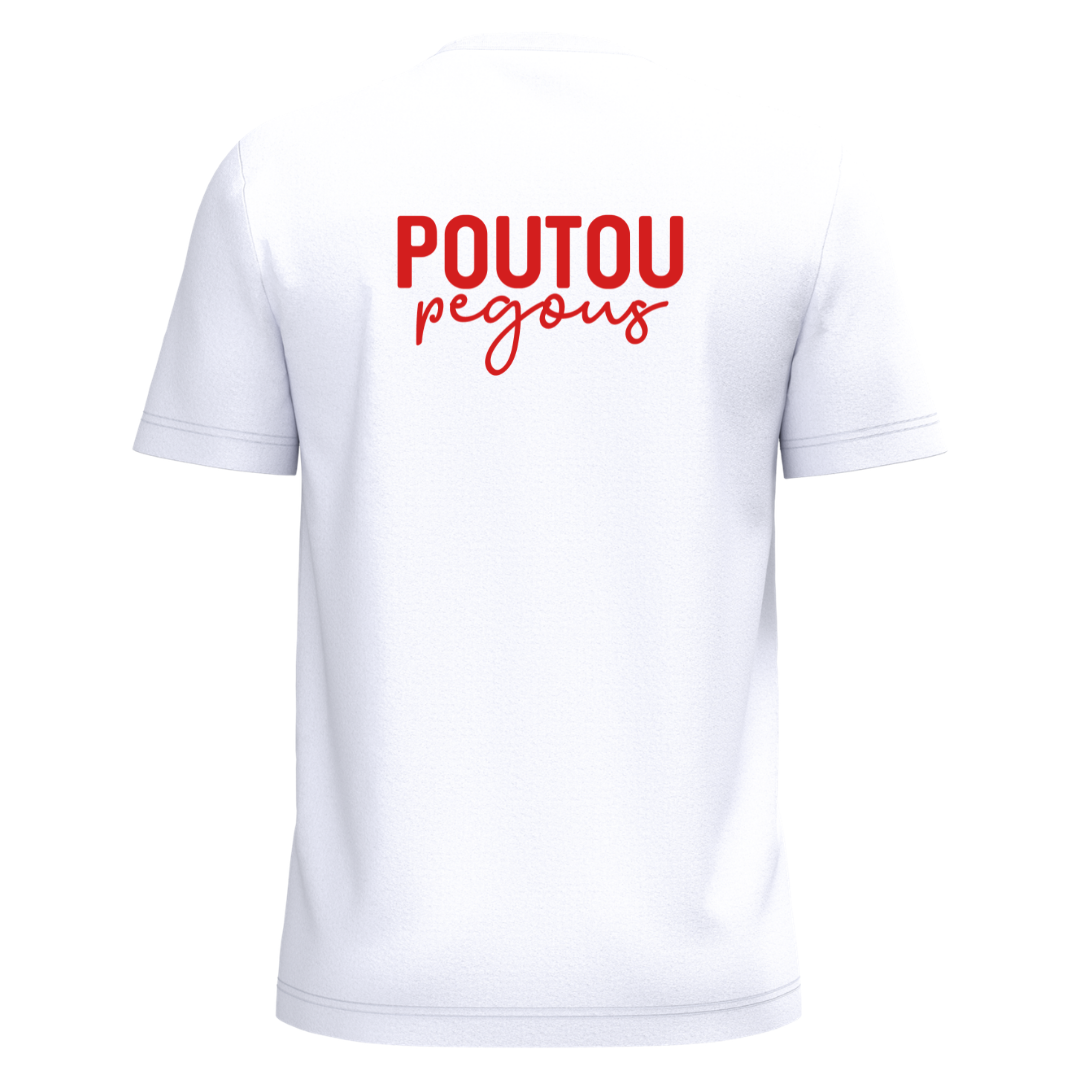 Tee-Shirt Adulte Poutou Pegous Blanc Rouge