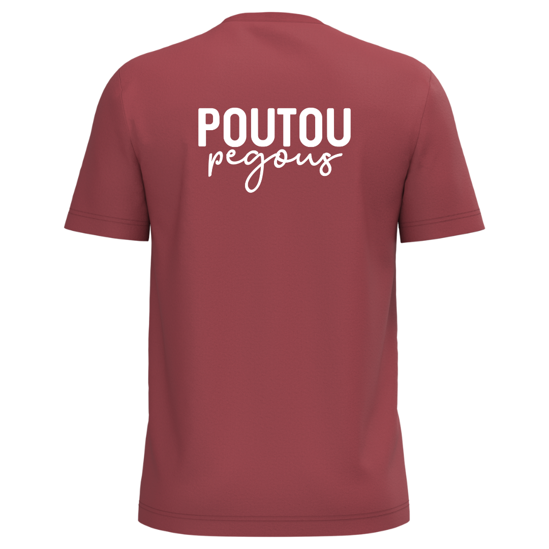 Tee-Shirt Adulte Poutou Pegous Terracotta Blanc
