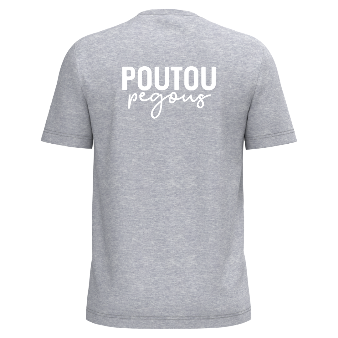 Tee-Shirt Adulte Poutou Pegous Gris Blanc