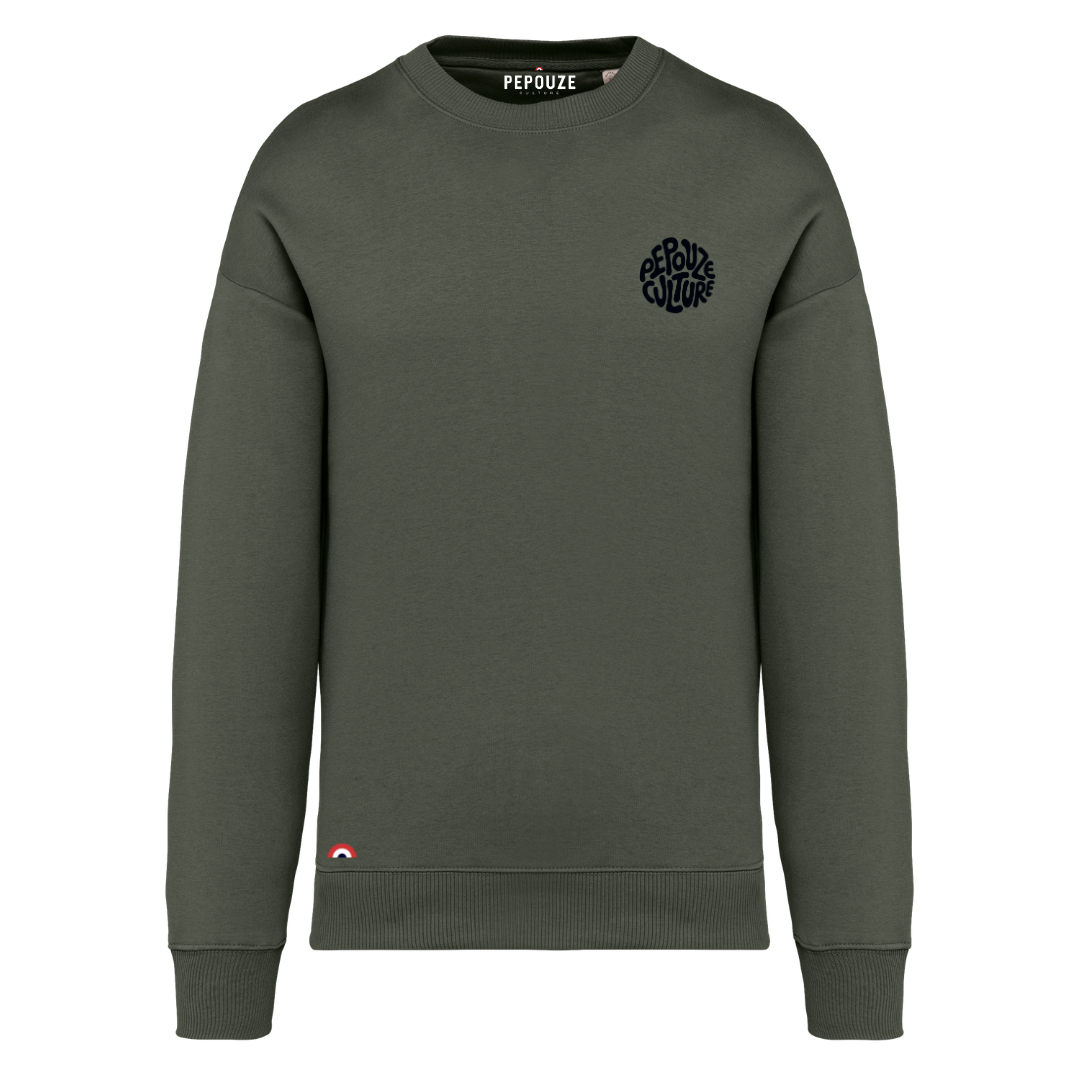 Sweat Adulte Pepouze Culture Kaki Noir