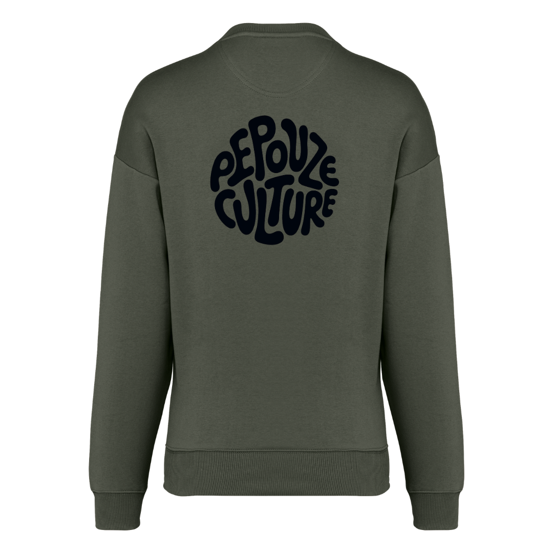 Sweat Adulte Pepouze Culture Kaki Noir