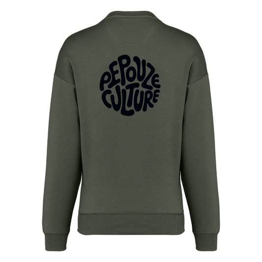 Sweat Adulte Pepouze Culture Kaki Noir