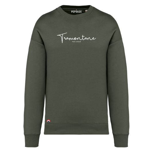 Sweat Adulte Tramontane Kaki Blanc