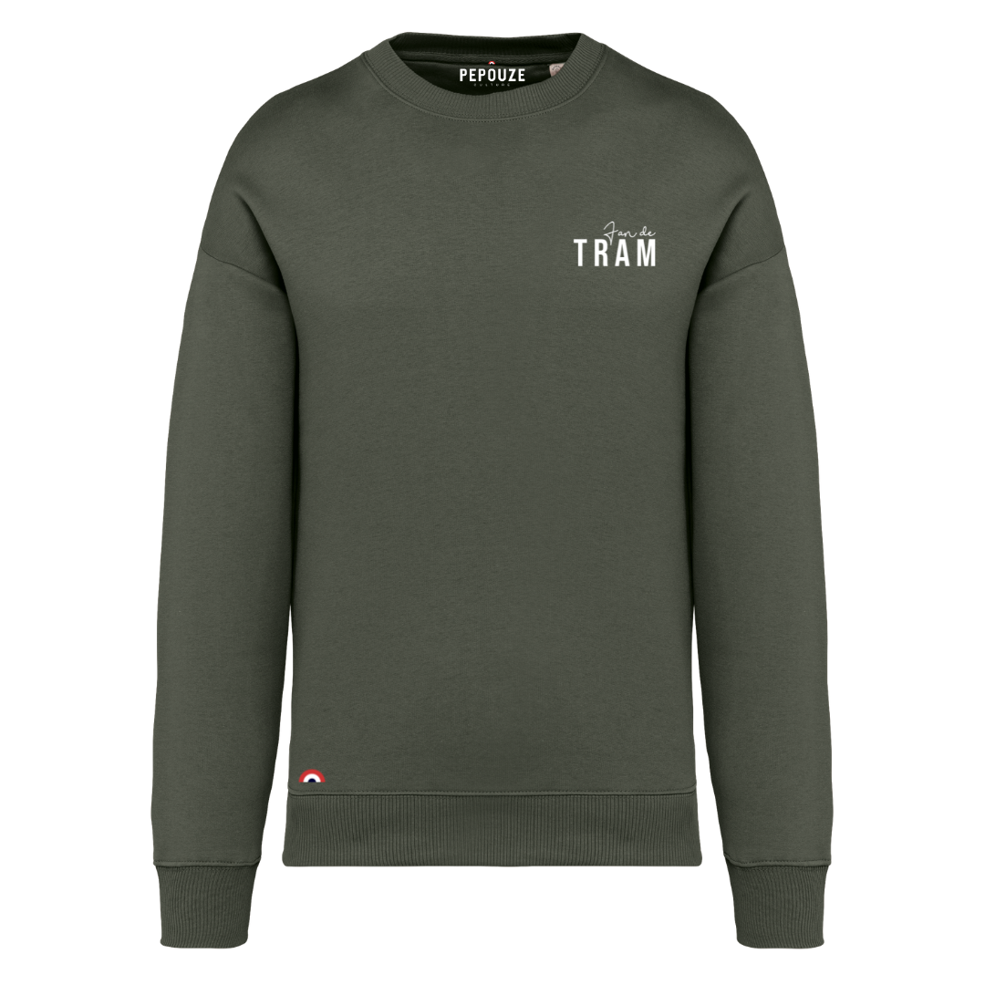 Sweat Adulte Fan de Tram Kaki Blanc