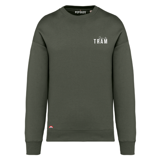 Sweat Adulte Fan de Tram Kaki Blanc