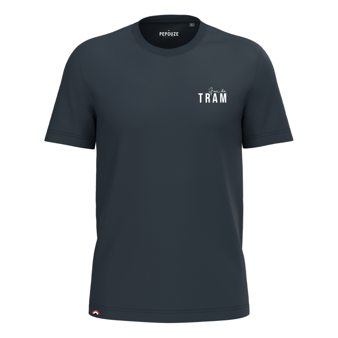 Tee-Shirt Adulte Fan de Tram Bleu Blanc