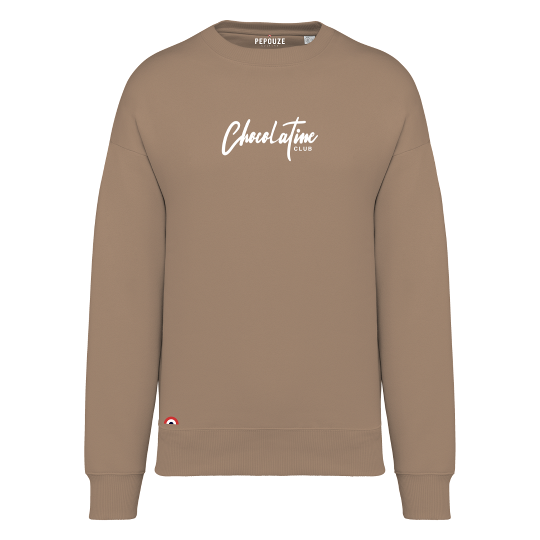 Sweat Adulte Chocolatine Club Mocha Blanc