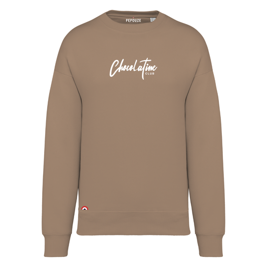Sweat Adulte Chocolatine Club Mocha Blanc