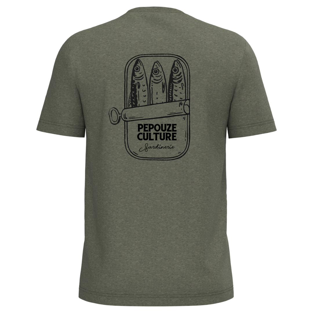 Tee-Shirt Adulte Sardinerie Kaki Noir