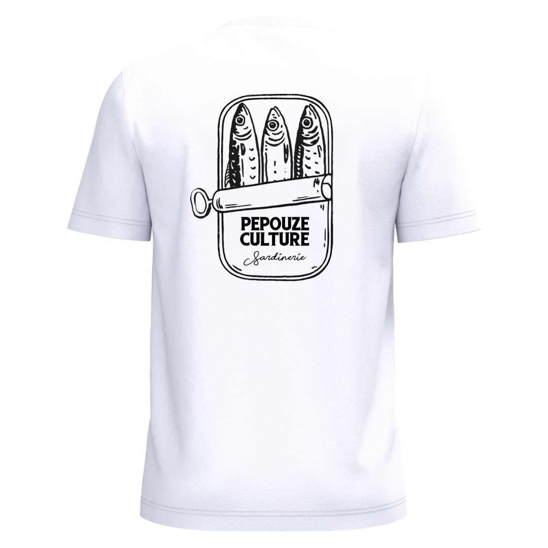 Tee-Shirt Adulte Sardinerie Blanc Noir