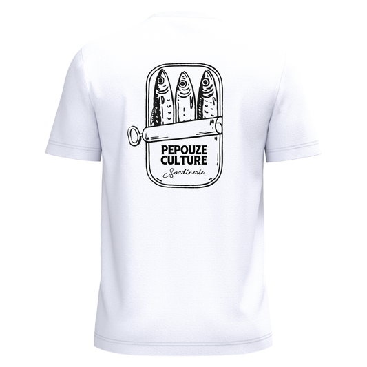 Tee-Shirt Adulte Sardinerie Blanc Noir