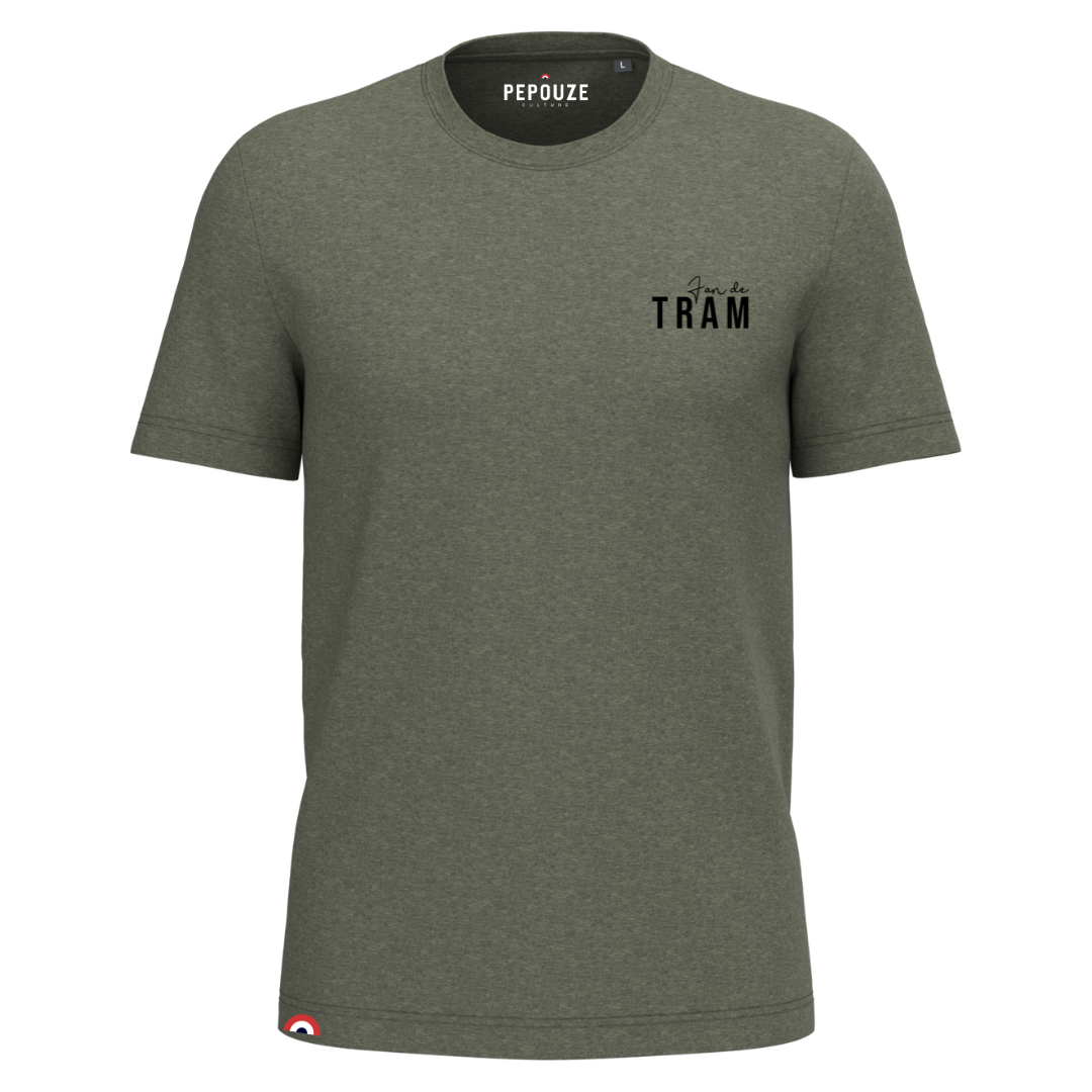 Tee-Shirt Adulte Fan de Tram Kaki Noir