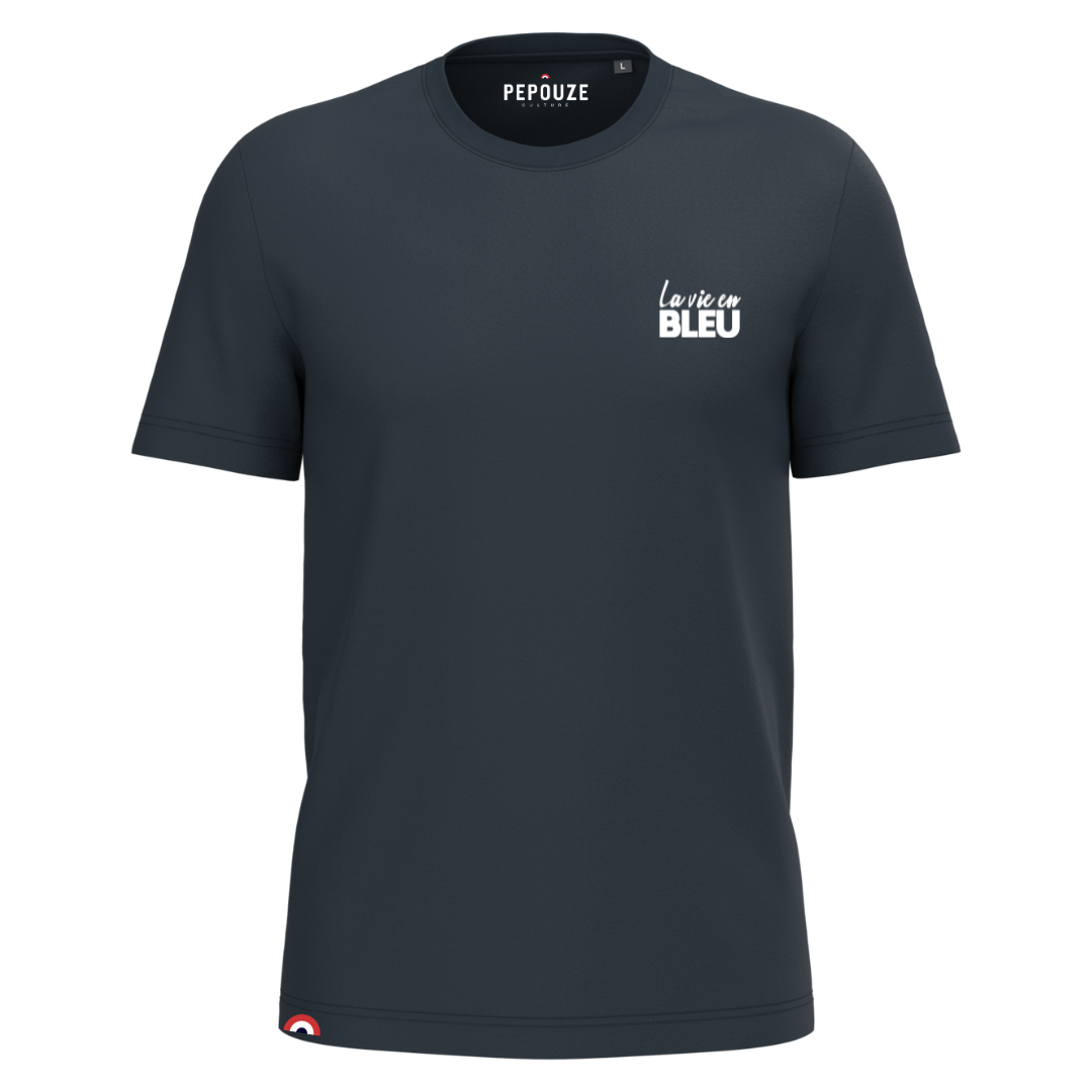 Tee-Shirt Adulte La Vie en Bleu Bleu Blanc