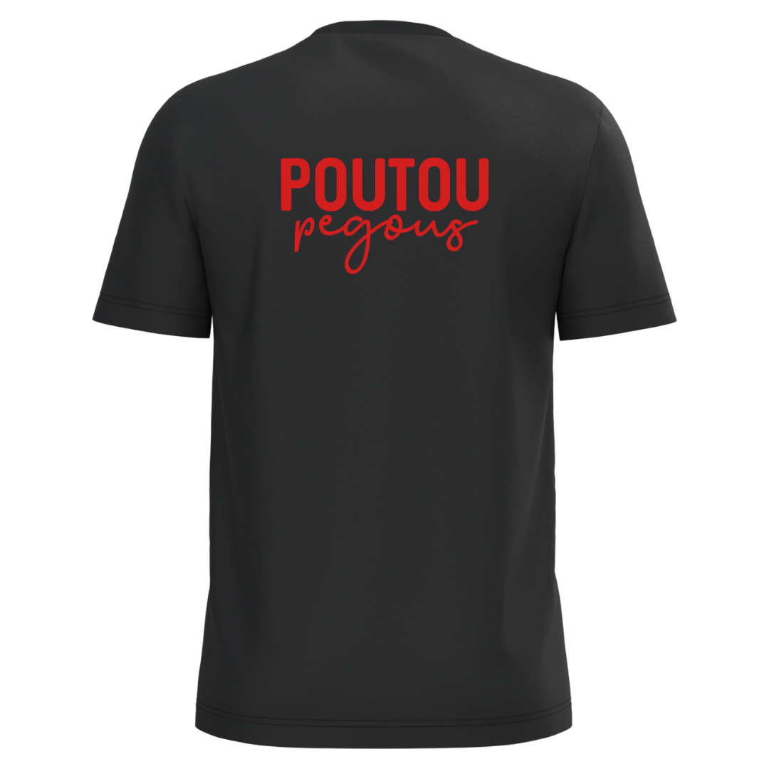 Tee-Shirt Adulte Poutou Pegous Noir Rouge