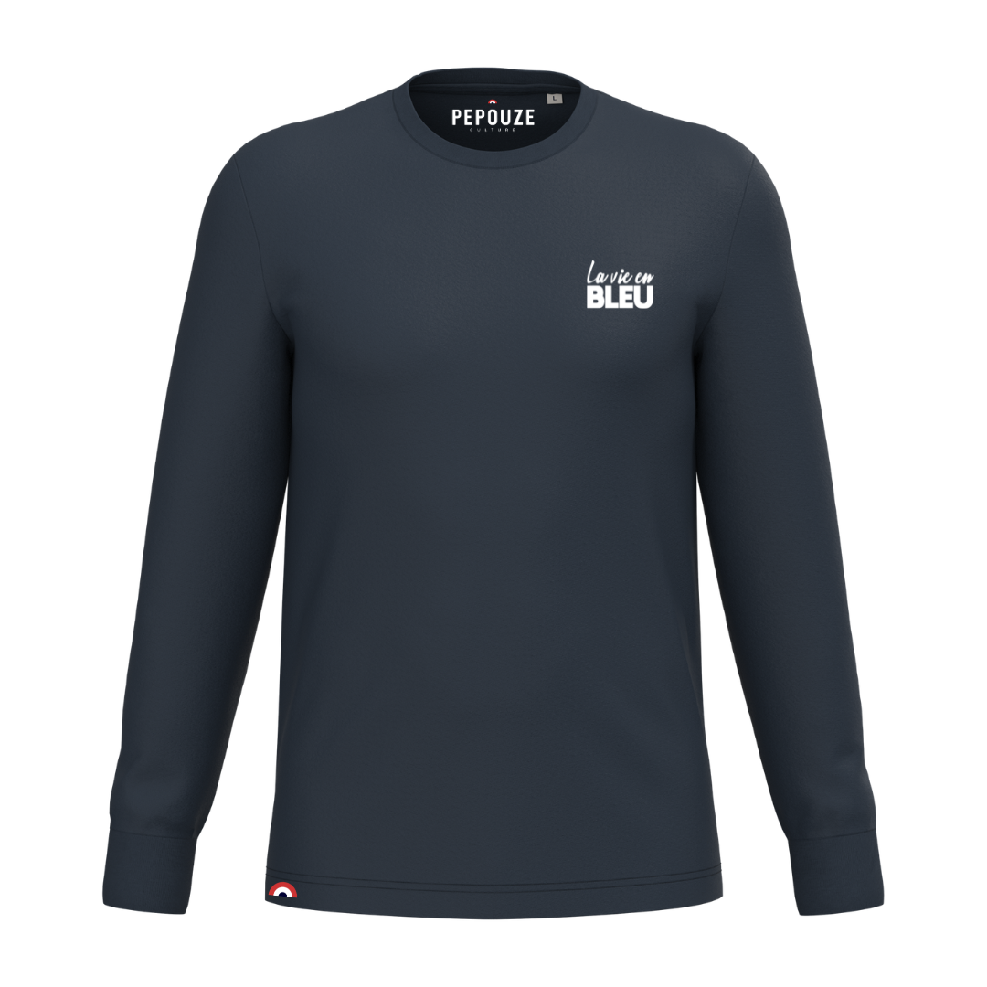 Tee-Shirt Manches Longues Adulte La Vie en Bleu Bleu