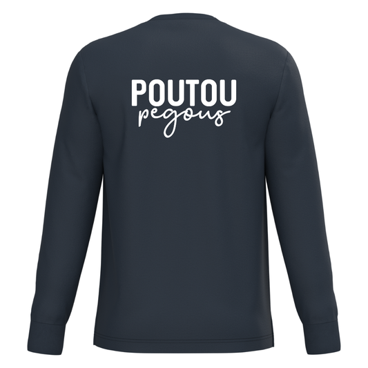 Tee-Shirt Manches Longues Adulte Poutou Pegous Bleu Blanc