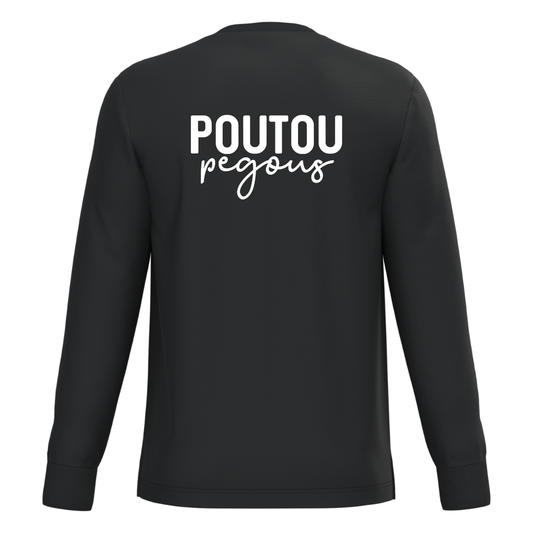 Tee-Shirt Manches Longues Adulte Poutou Pegous Noir Blanc