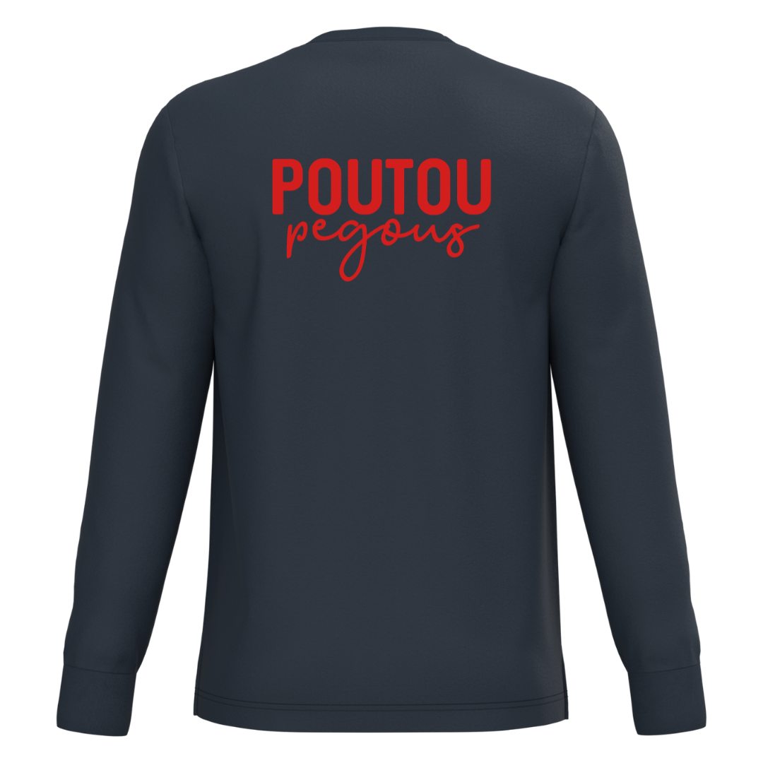 Tee-Shirt Manches Longues Adulte Poutou Pegous Bleu Rouge