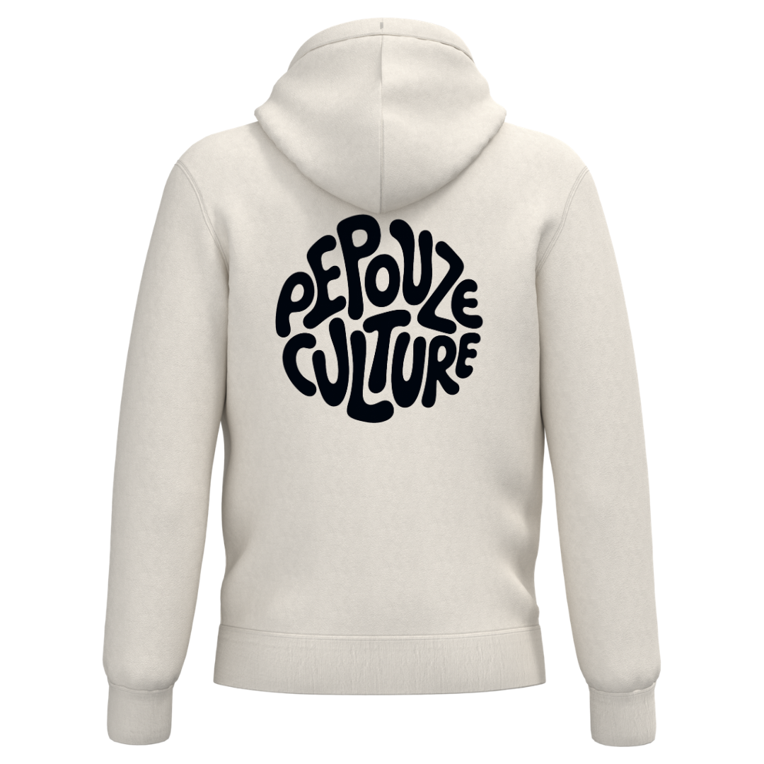 Sweat Adulte Capuche Zippé Sherpa Pepouze Culture Ivoire