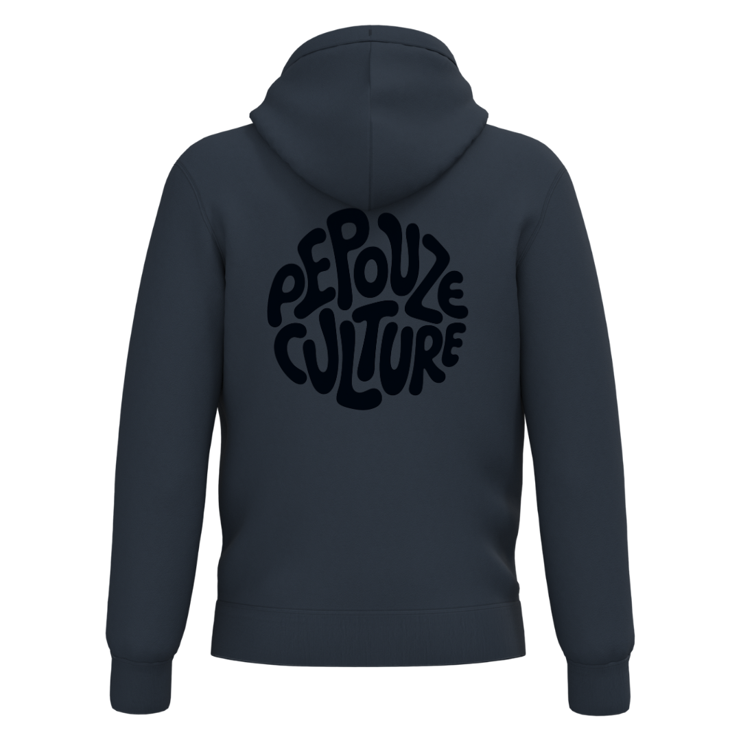 Sweat Adulte Capuche Zippé Sherpa Pepouze Culture Bleu