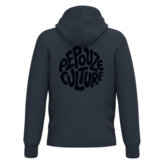 Sweat Adulte Capuche Zippé Sherpa Pepouze Culture Bleu